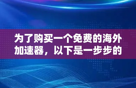 为了购买一个免费的海外加速器，以下是一步步的建议
