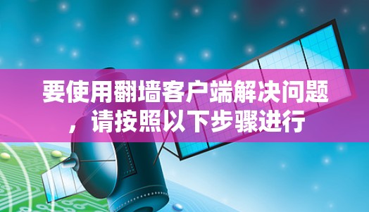 要使用翻墙客户端解决问题，请按照以下步骤进行