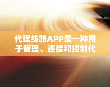 代理线路APP是一种用于管理、连接和控制代理线路的第三方应用程序，旨在提供高效的数据传输和存储功能。以下是对该概念的详细总结