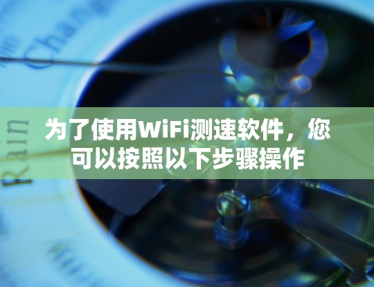 为了使用WiFi测速软件，您可以按照以下步骤操作