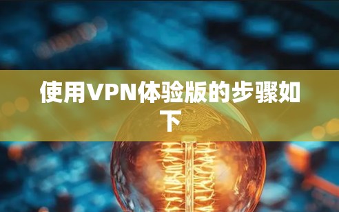 使用VPN体验版的步骤如下
